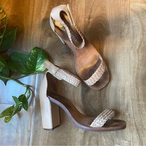 Jeffrey Campbell braided nude sandal